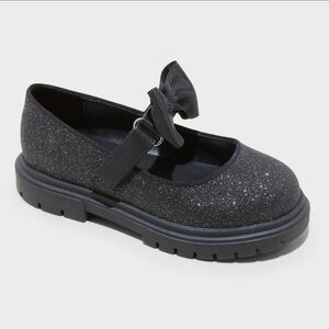 NWOT Cat & Jack Toddler Girls Kori Lug Sole Mary Jane Flats Black